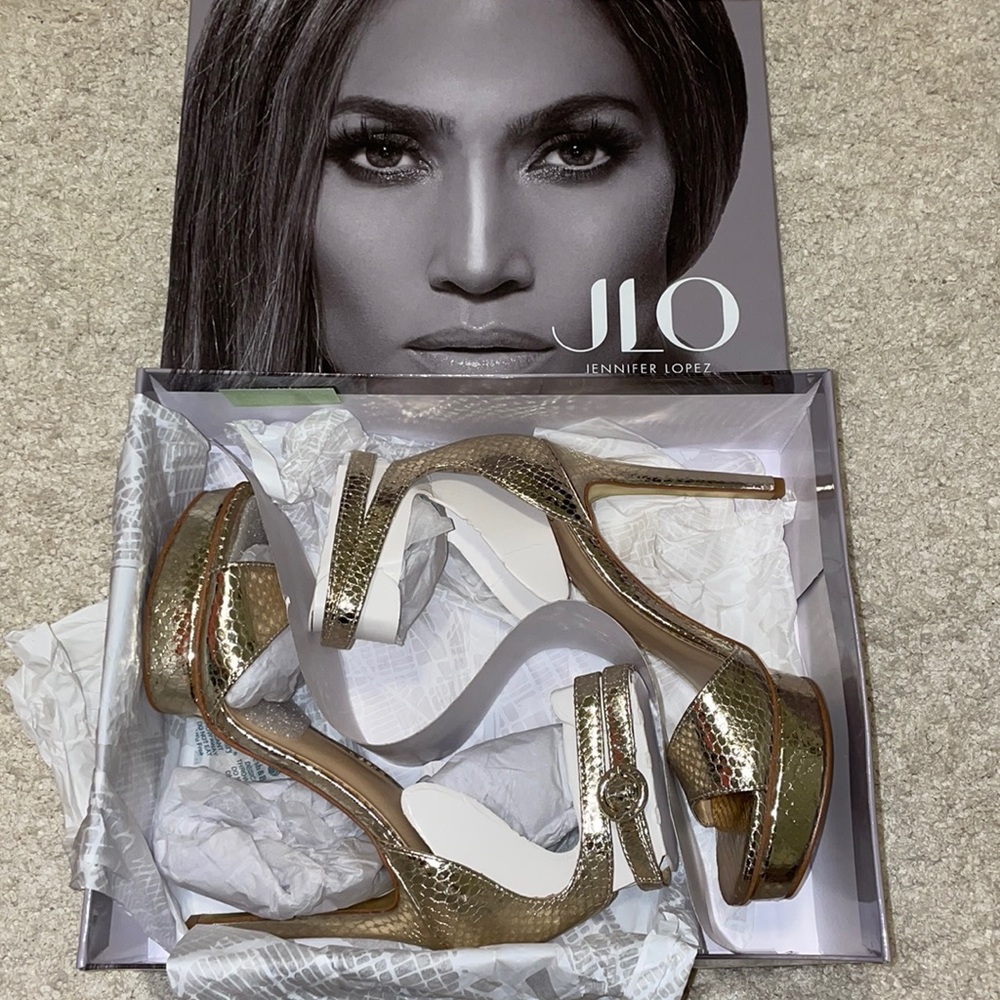 COPY - JLO Gold Snake Heels